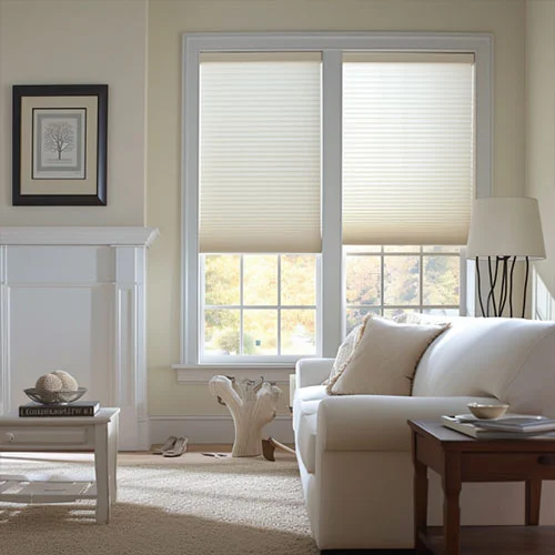 Blackout Cellular Shades in a Living Room