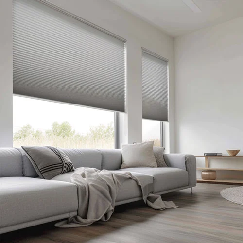 Blackout Cellular Shades in a Living Room