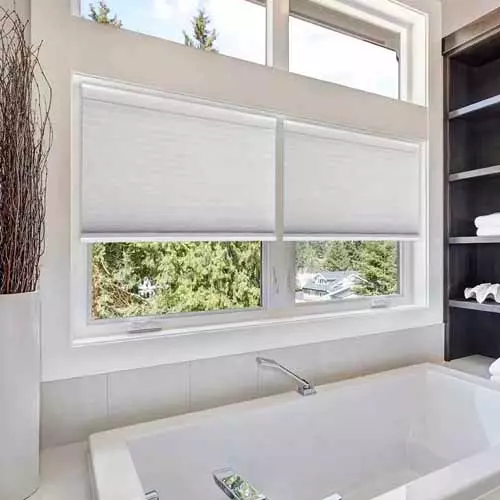 Double Cellular Light Filtering Shades Bathroom