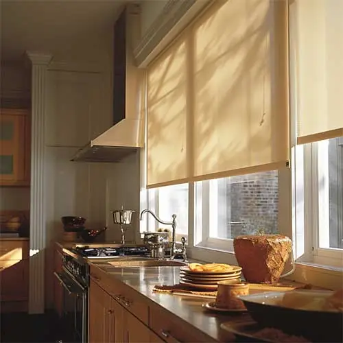 Light Filtering Roller Shades in a Kitchen